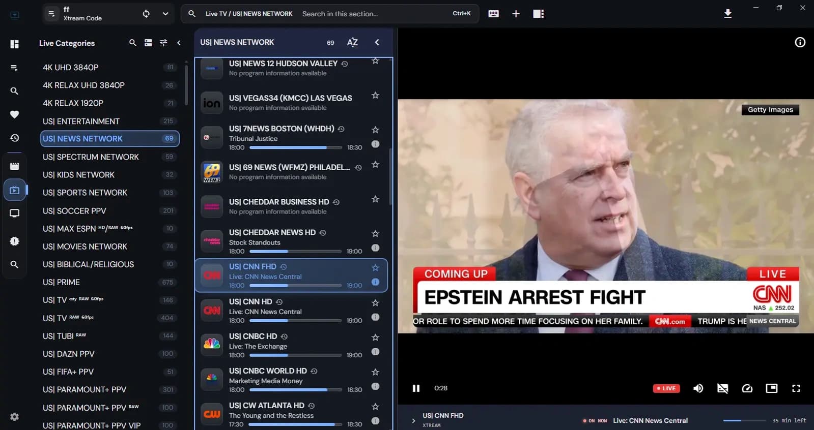 IPTV Map CNN Breaking News Live IPTV Map CNN FHD & 24/7 Global Breaking News Networks Player Interface