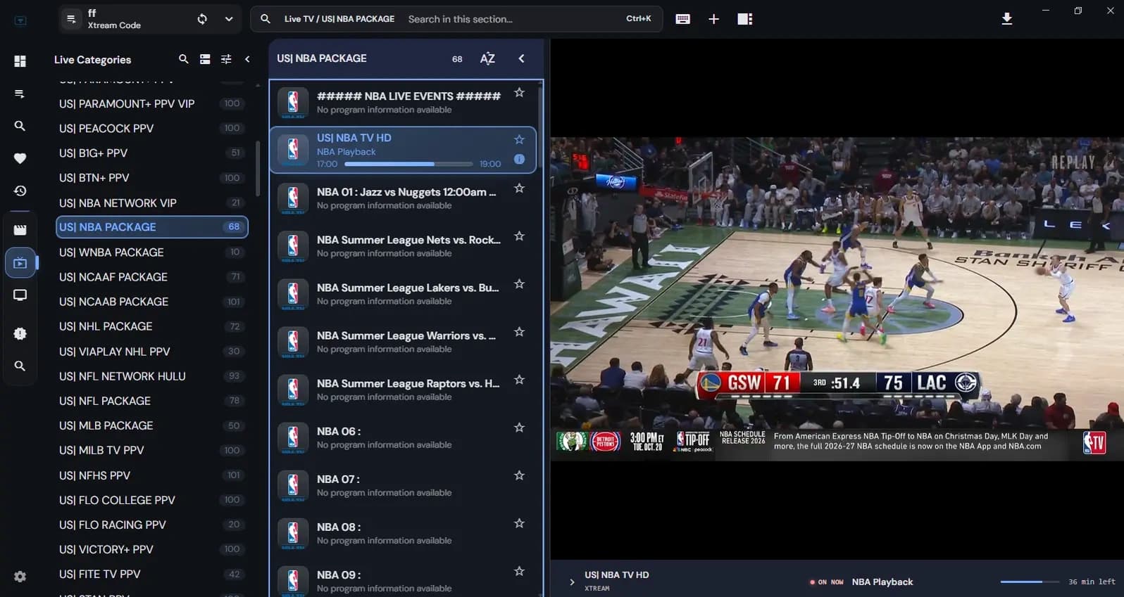 IPTV Map NBA League Pass Stream IPTV Map NBA League Pass & Live Basketball Court Interface with Live Scoreboard
